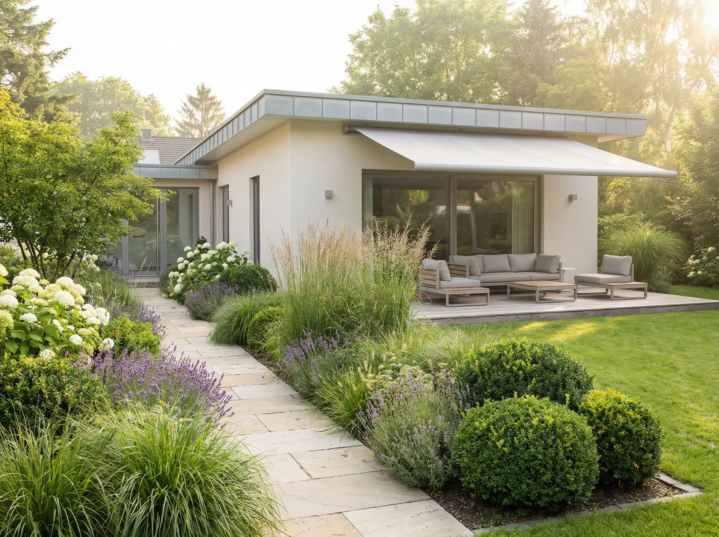 Moderner Garten mit Terrasse