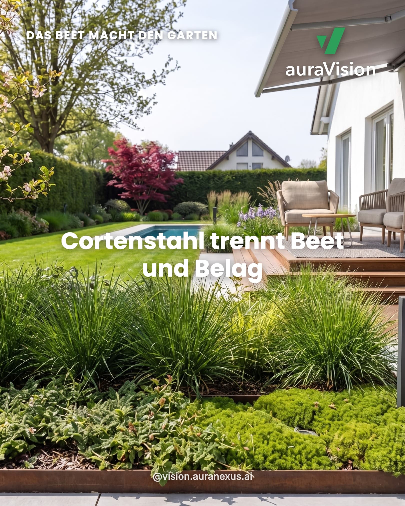 Instagram-Beitrag von auraVision: Gartenvisualisierung